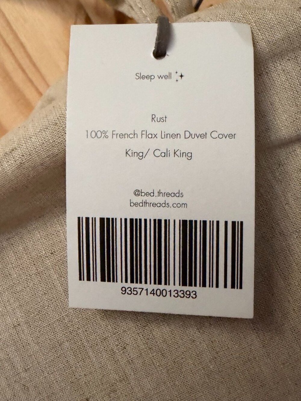 Bed Threads 100% French Flax Linen Duvet Cover in Rust, King/Cal King - Picture 4 of 5